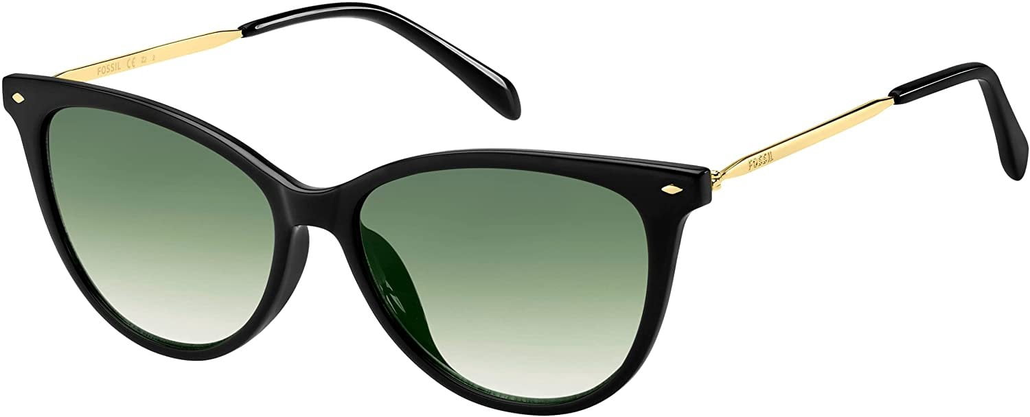 Fossil Fos3083/s 0087/9K 54MM Black/Green Shaded Cat Eye 