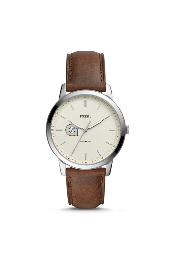 Georgetown Hoyas The Minimalist Brown Leather Watch