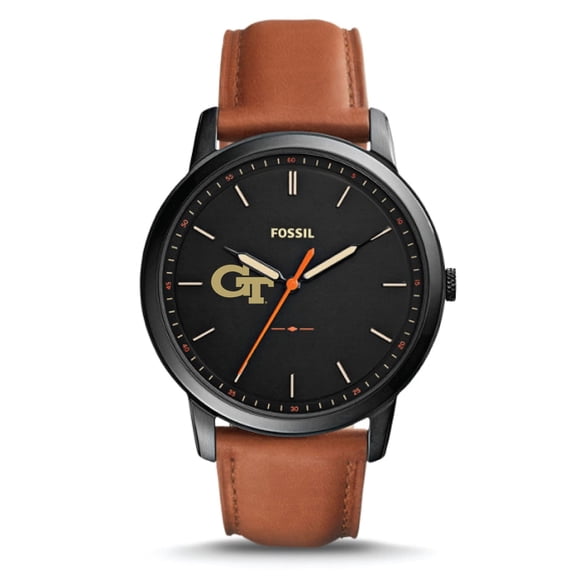 Fossil Georgia Tech Yellow Jackets The Minimalist Slim Leather Watch