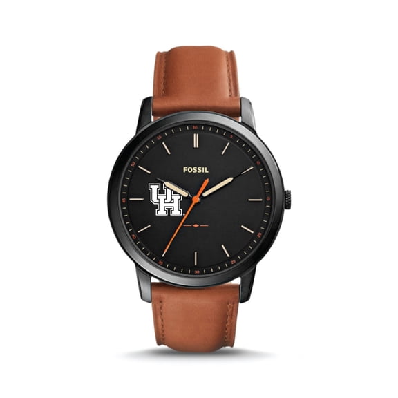 Fossil Houston Cougars The Minimalist Slim Light Brown Leather Watch