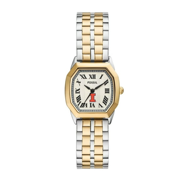 Fossil Illinois Fighting Illini Harlow Three-Hand Two-Tone Stainless Steel Watch