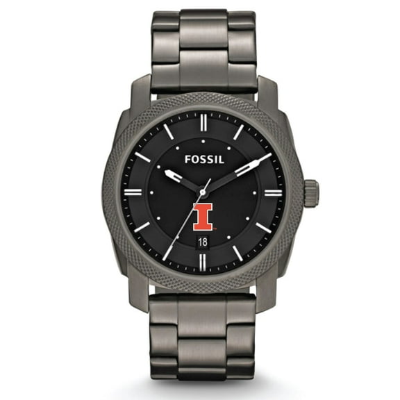 Fossil Illinois Fighting Illini Machine Smoke Stainless Steel Watch