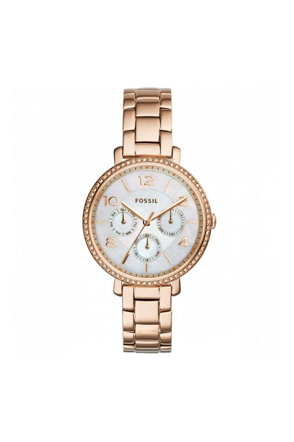 Jacqueline Multi-Function Mother of Pearl Dial Rose Gold-tone Ladies Watch ES3757