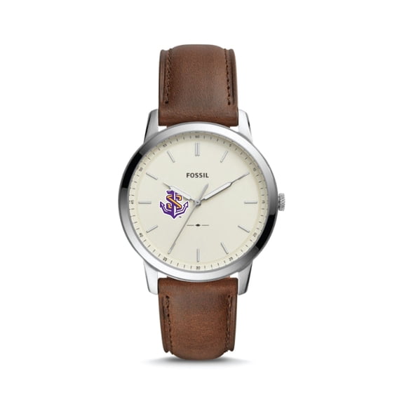 Fossil LSU Shreveport Pilots The Minimalist Brown Leather Watch