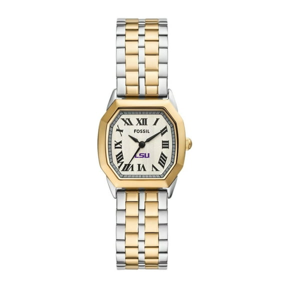 Fossil LSU Tigers Harlow Three-Hand Two-Tone Stainless Steel Watch