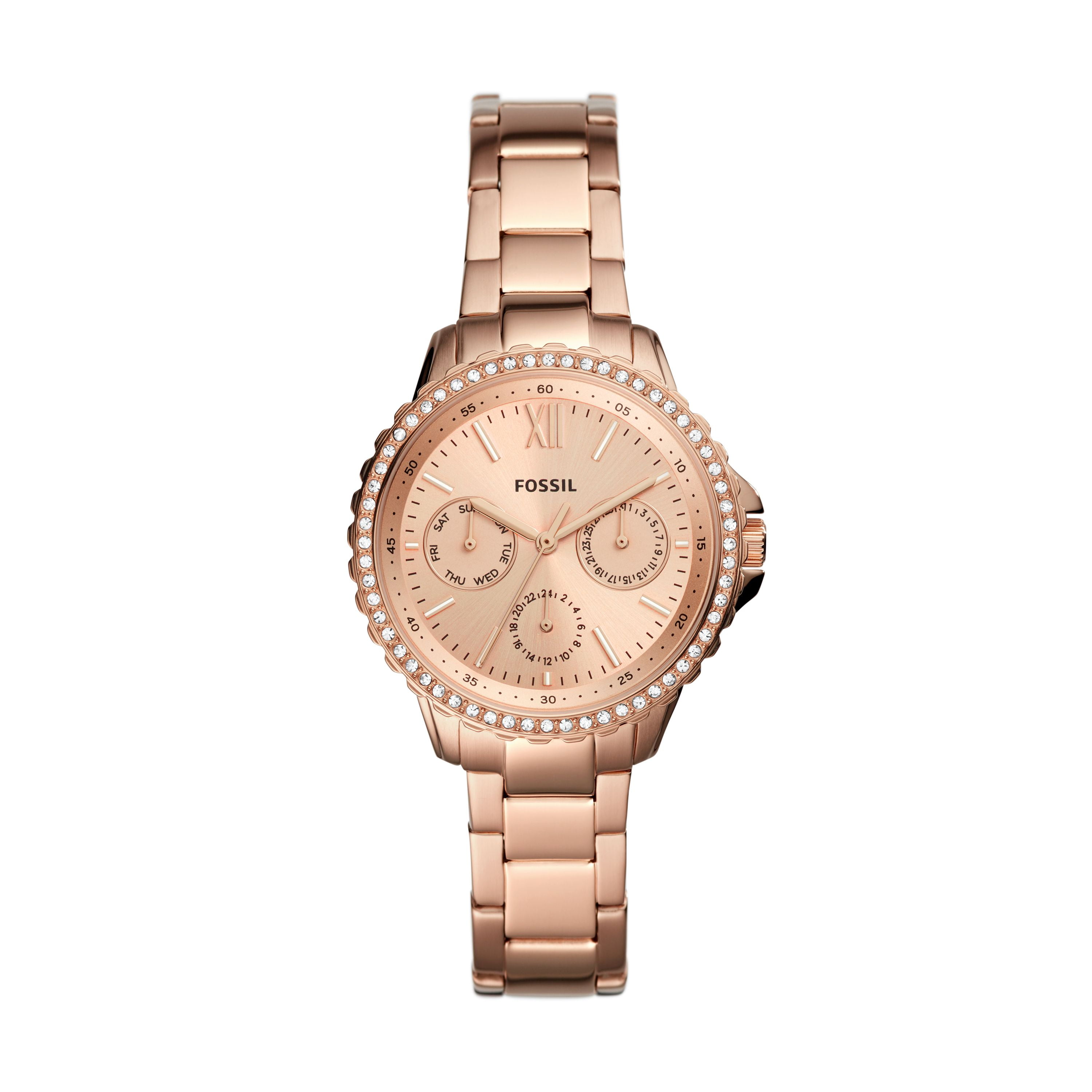 Fossil Ladies' Izzy Multifunction Rose Gold-Tone Stainless Steel