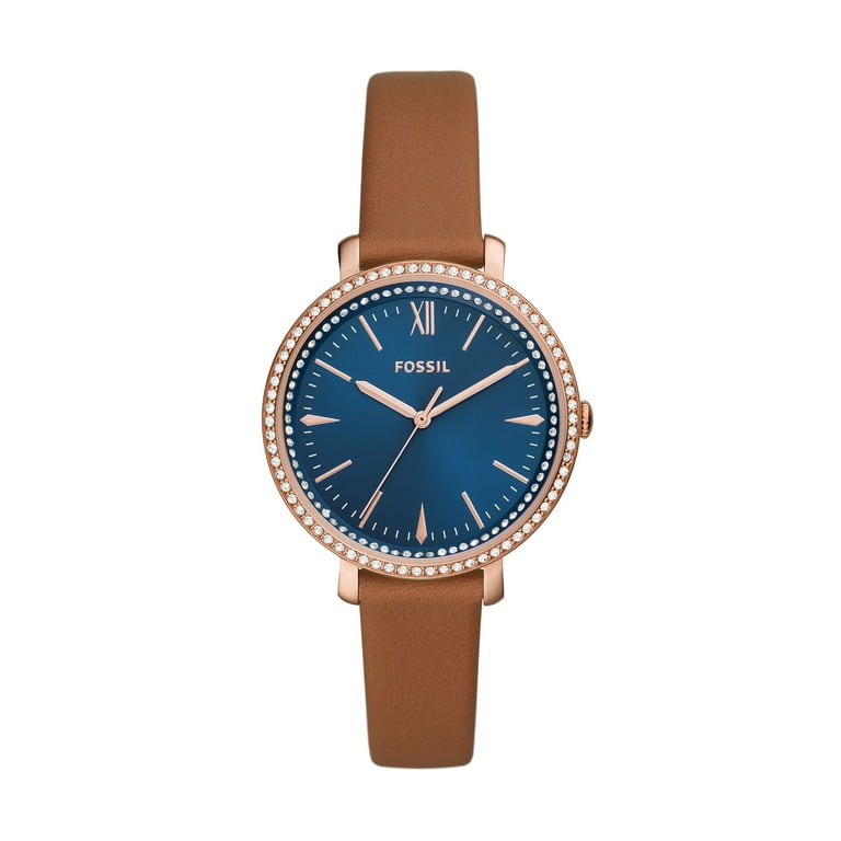 Fossil Ladies Jacqueline Three Hand Brown Leather Watch Style