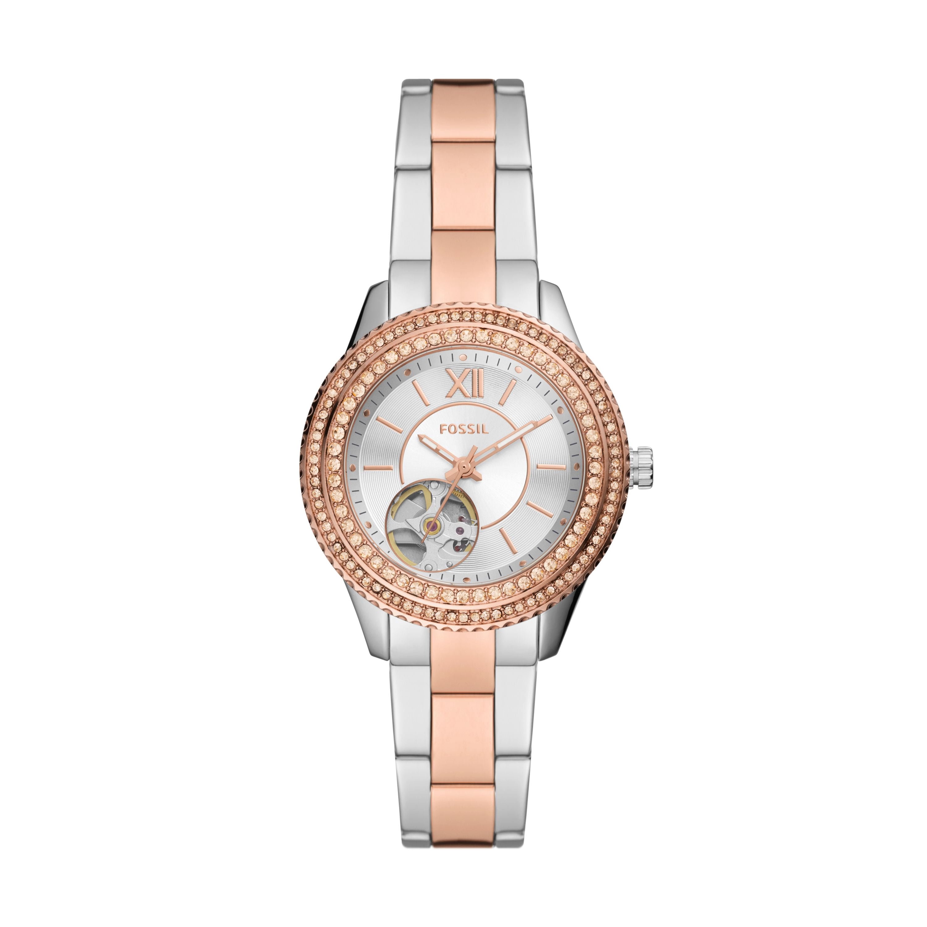 Fossil Ladies Stella Automatic Two-Tone Stainless Jamaica | Ubuy