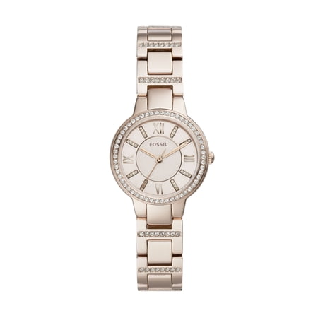 Fossil Ladies' Virginia Three-Hand Pastel Pink Stainless Steel Watch (ES4482)