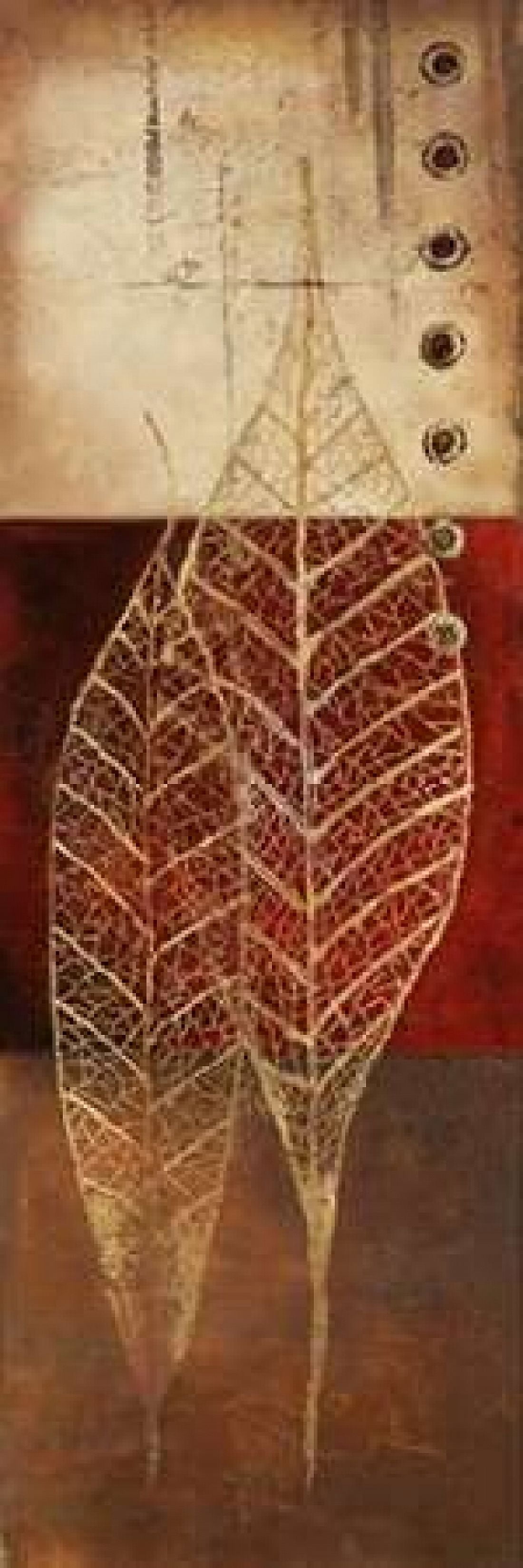 Fossil Leaves I Canvas Art - Patricia Pinto (12 x 36)