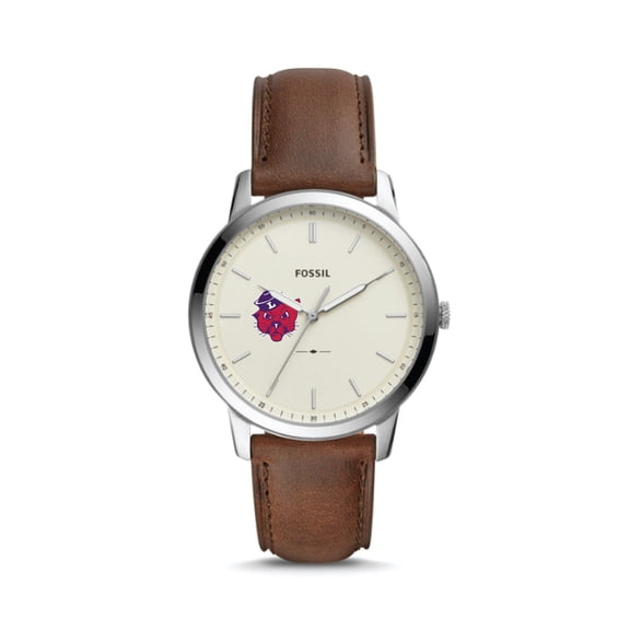 Fossil Linfield Wildcats The Minimalist Brown Leather Watch