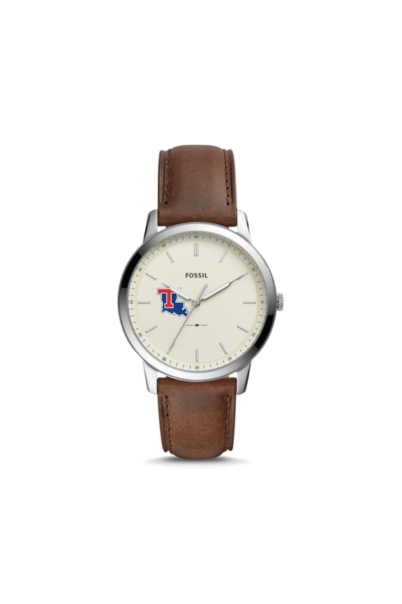 Louisiana Tech Bulldogs The Minimalist Brown Leather Watch