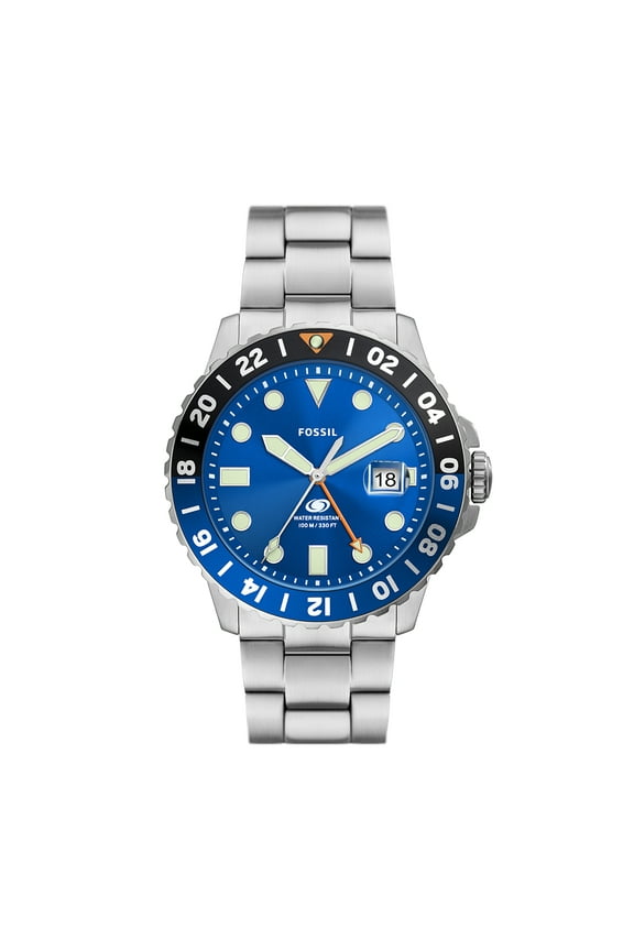 Men's Fossil Blue GMT, Stainless Steel Watch