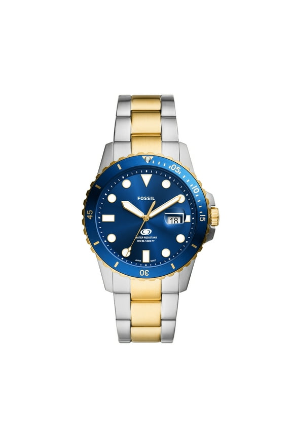 Men's Fossil Blue Dive Three-Hand Date, Stainless Steel Watch
