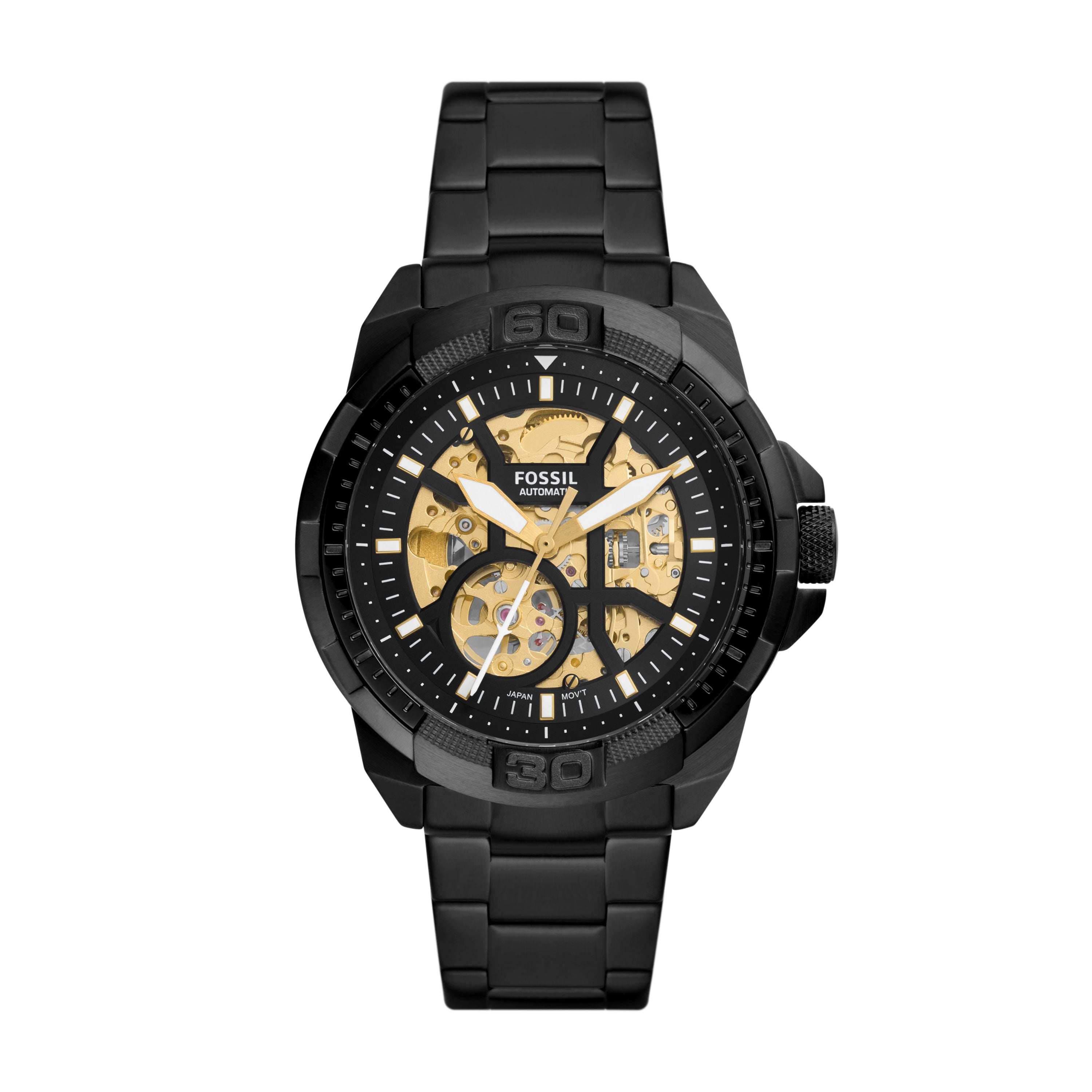 Fossil Men's Bronson Automatic Black Stainless Steel Watch (ME3217 ...