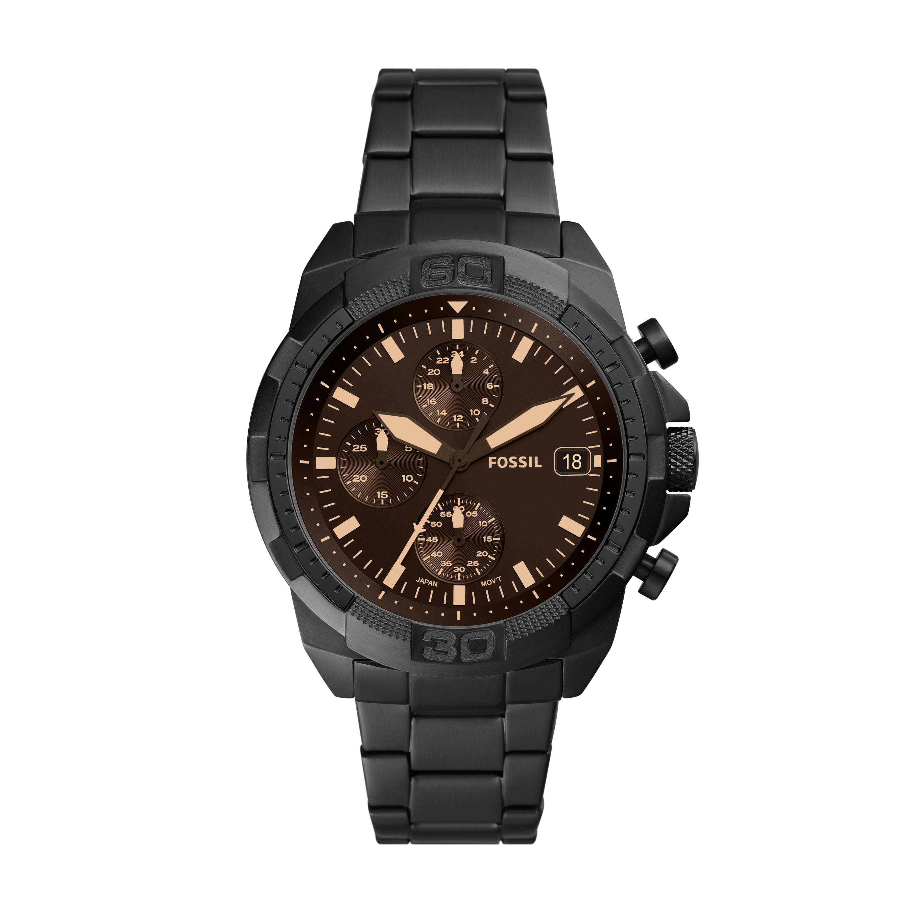 Fossil Men's Bronson Chronograph Smoke Stainless Steel Watch