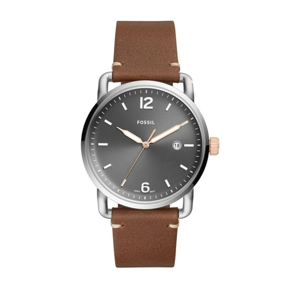Fossil Men's Commuter Three-Hand Date Brown Leather Watch (Style: FS5417)