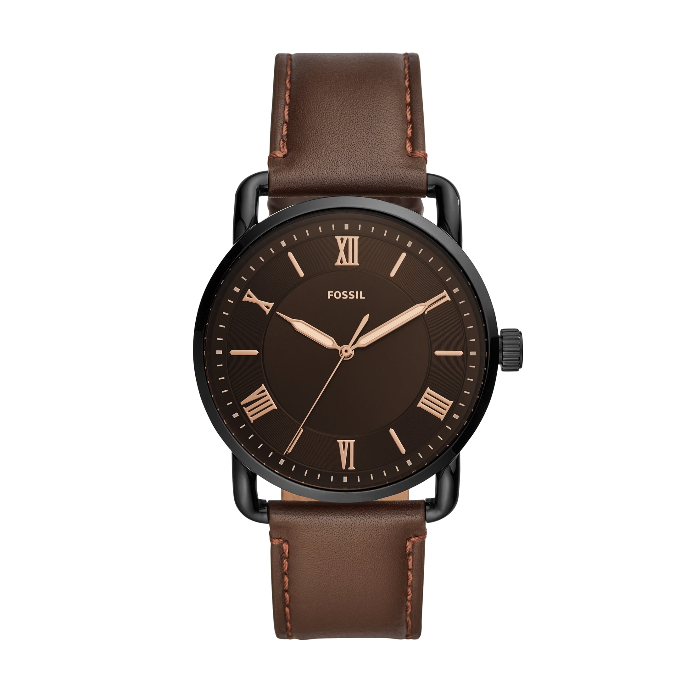 Fossil Men's Copeland 42mm Three-Hand Brown Leather Watch FS5664