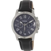 Fossil Mens Grant FS4990 Black Leather Quartz Watch