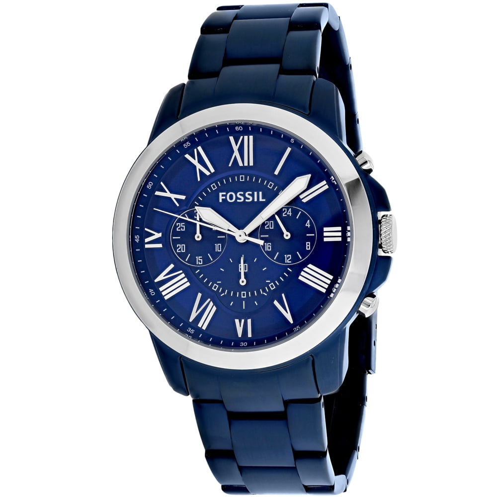 Fossil Men's Grant Wristwatch FS5230, Blue Stainless-Steel