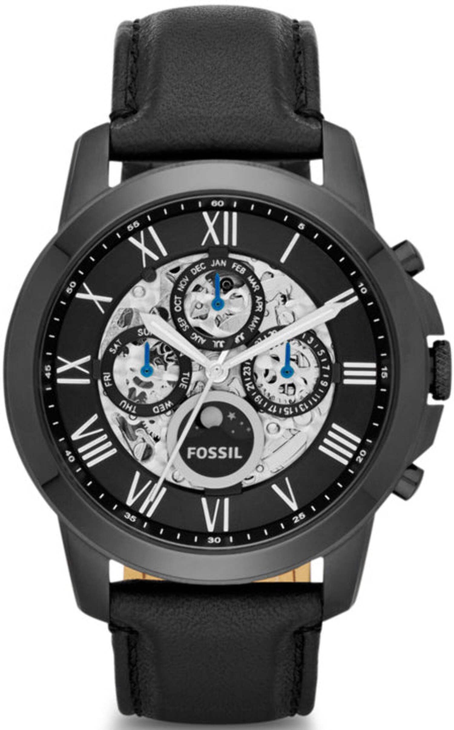 Fossil Men's Grant ME3028 Black Leather Japanese Automatic Fossil Men's Grant ME3028 Black Leather Japanese Automatic