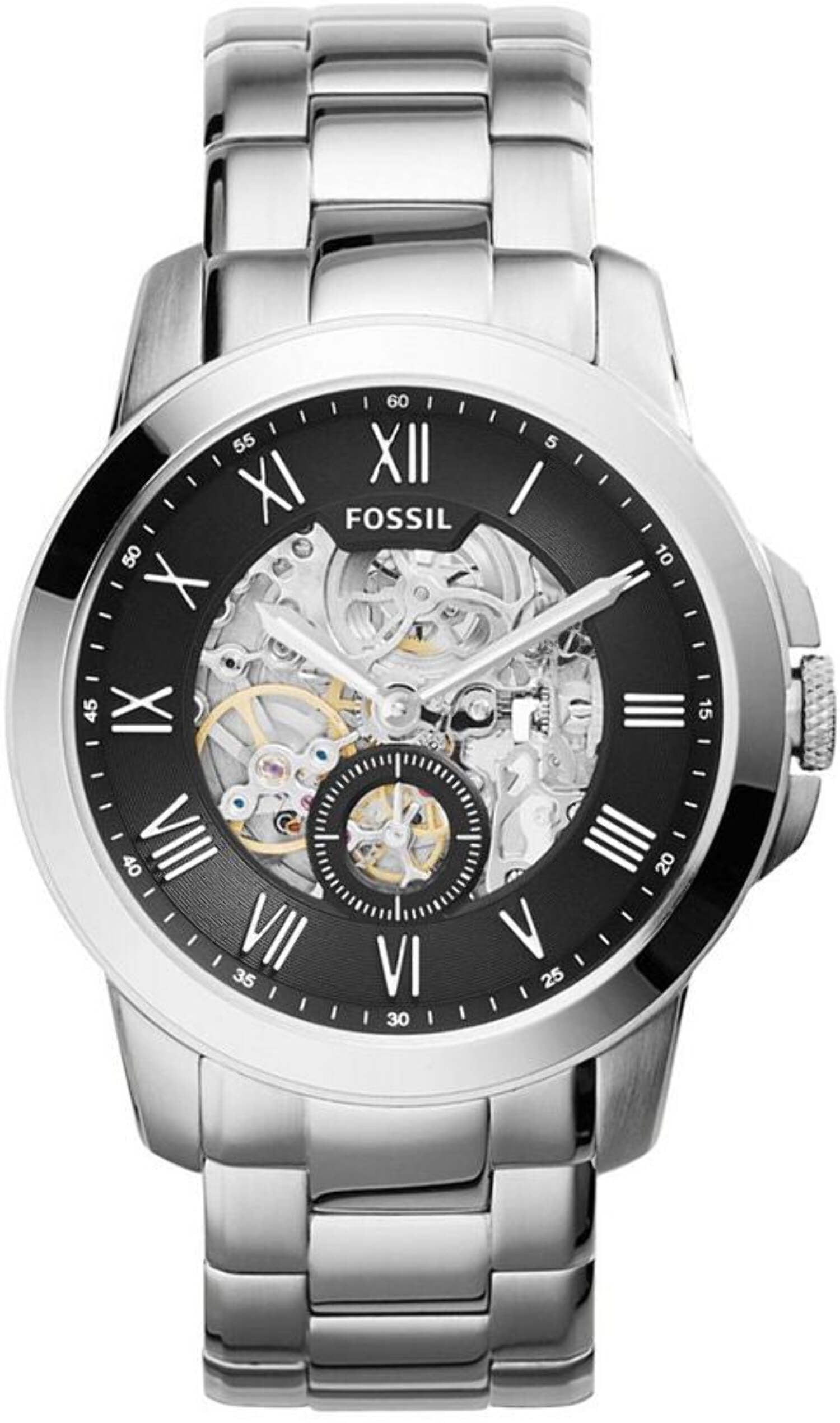 Fossil Men's Grant Watch Automatic Mineral Crystal ME3055