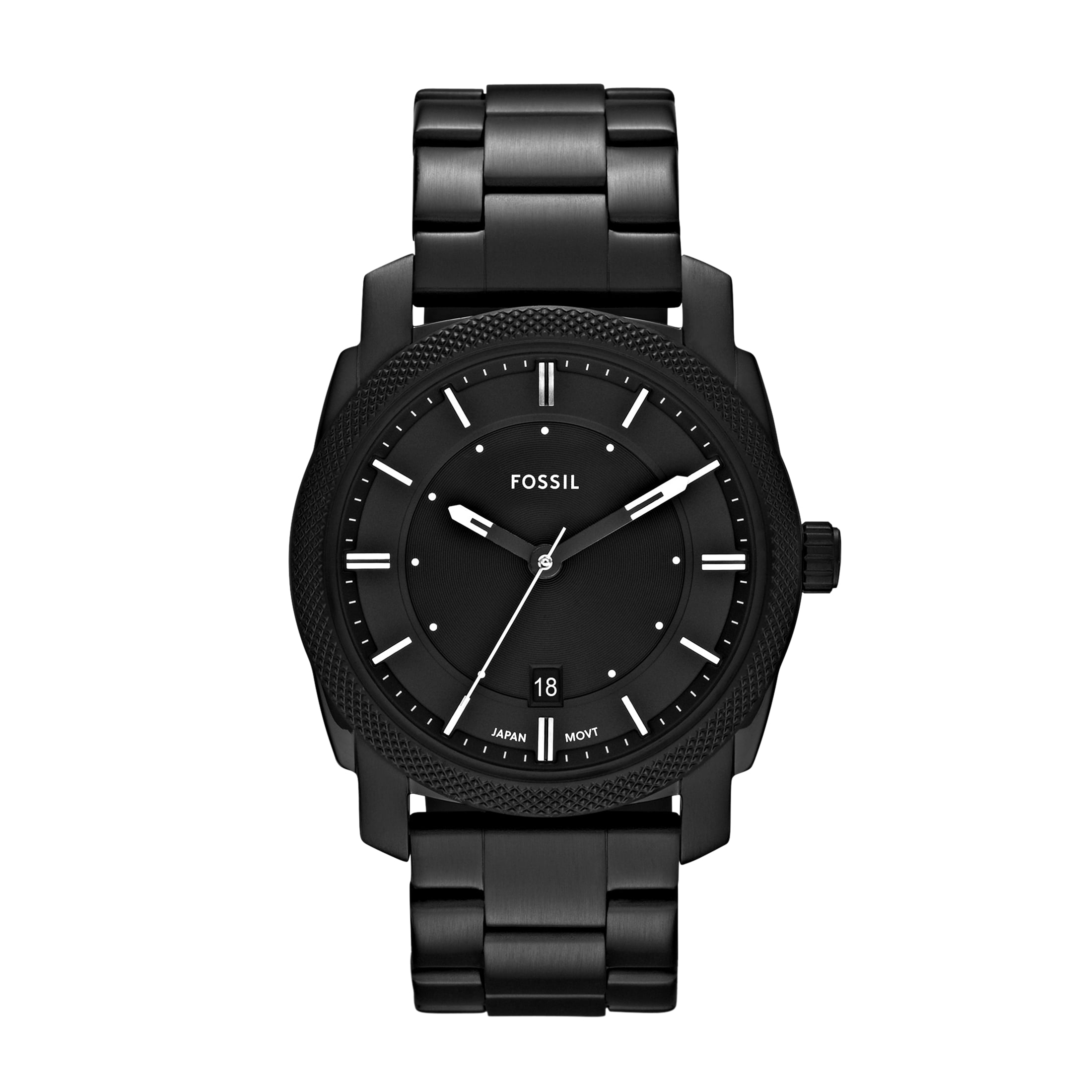 Big Black Stainless Steel Quartz Chronograph Wrist Watch