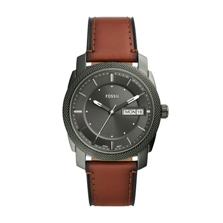 Fossil Men's Machine Three-Hand Date, Smoke Stainless Steel Watch