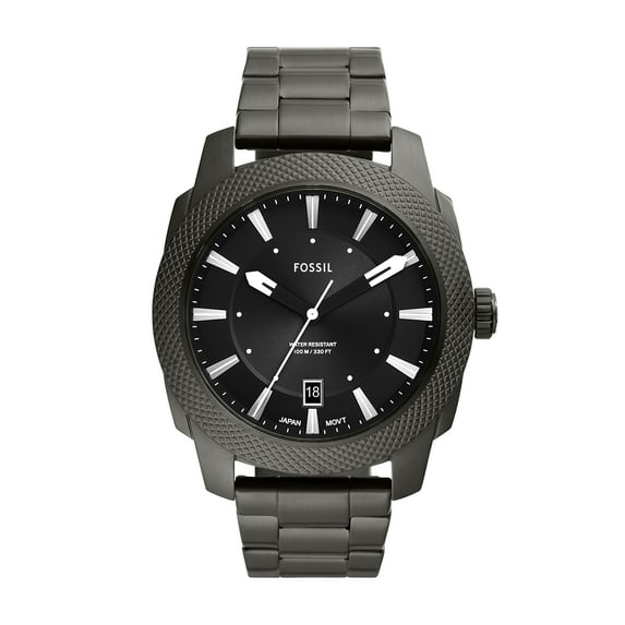 Fossil Men's Machine Three-Hand Date, Smoke Stainless Steel Watch