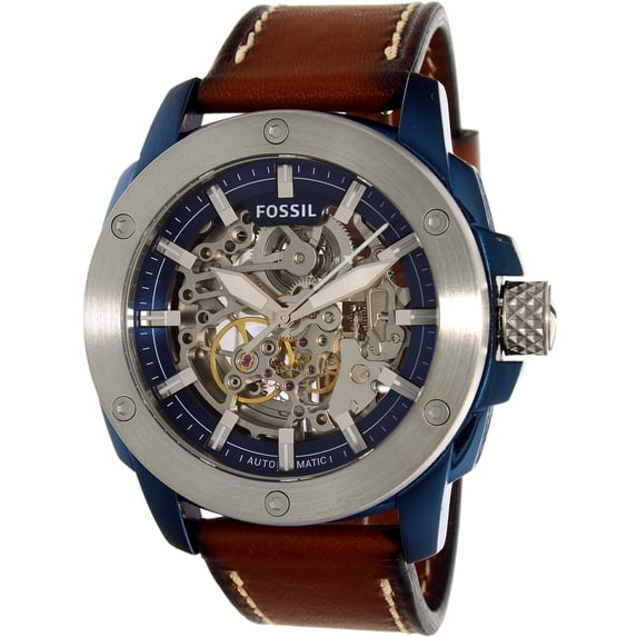 Men's Fossil Modern Machine Automatic Brown Leather Watch ME3135