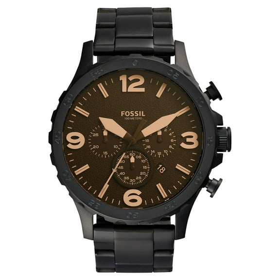 Fossil Men's Nate Chronograph Black Stainless Steel Watch(Style: JR1356)