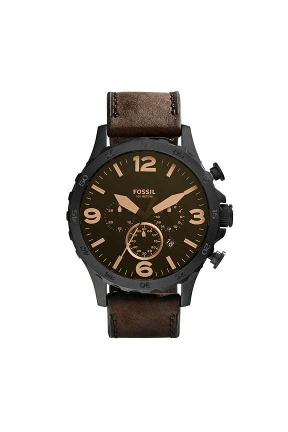 Men's Nate Chronograph, Black Stainless Steel Watch