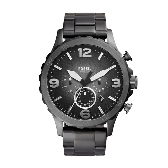 Fossil Men's Nate 50mm Chronograph, Smoke Stainless Steel Watch