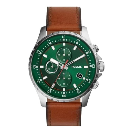 Fossil Men’s Quartz Leather Strap Green Watch FS5734