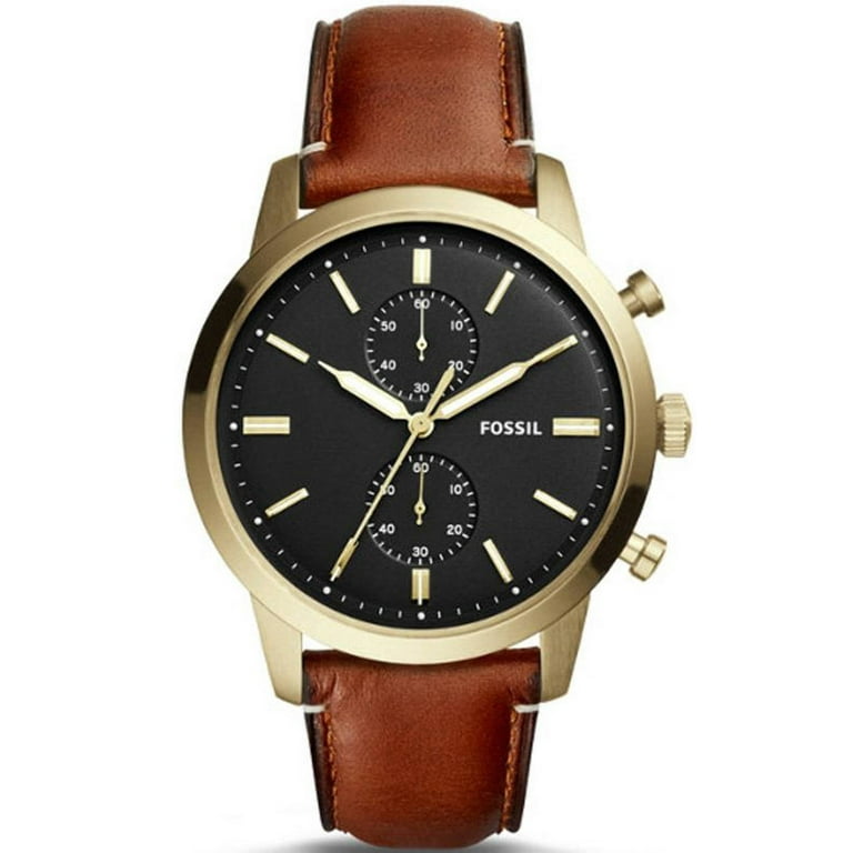 Fossil Men's Townsman Chronograph Wrist Watch, Gold Tone Case