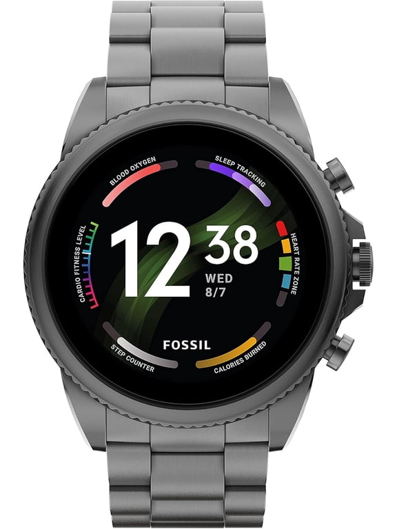 Mens Gen 6 Stainless Steel Touchscreen Smartwatch 44mm - Smoke - FTW4059R