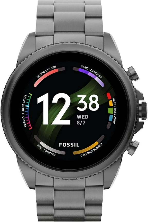 Mens Gen 6 Stainless Steel Touchscreen Smartwatch 44mm - Smoke - FTW4059R