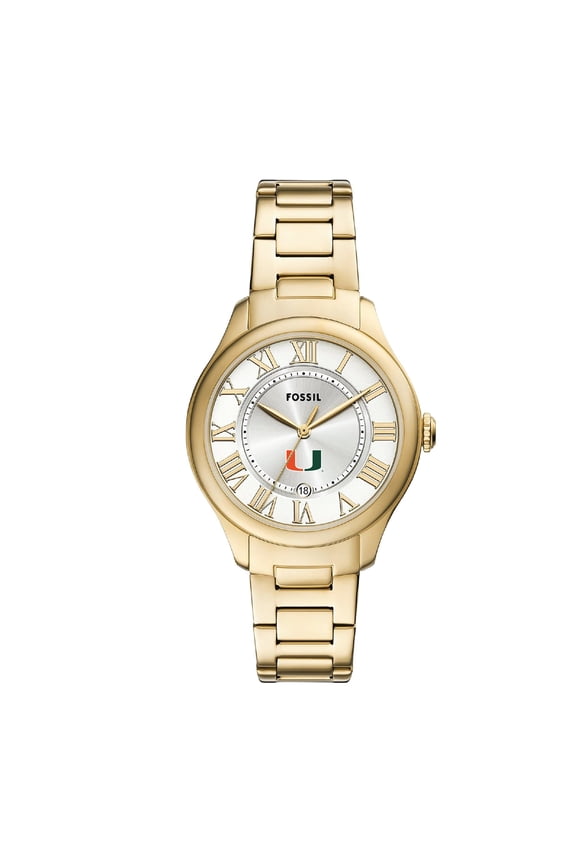 Miami Hurricanes Gilmore Gold Stainless Steel Watch