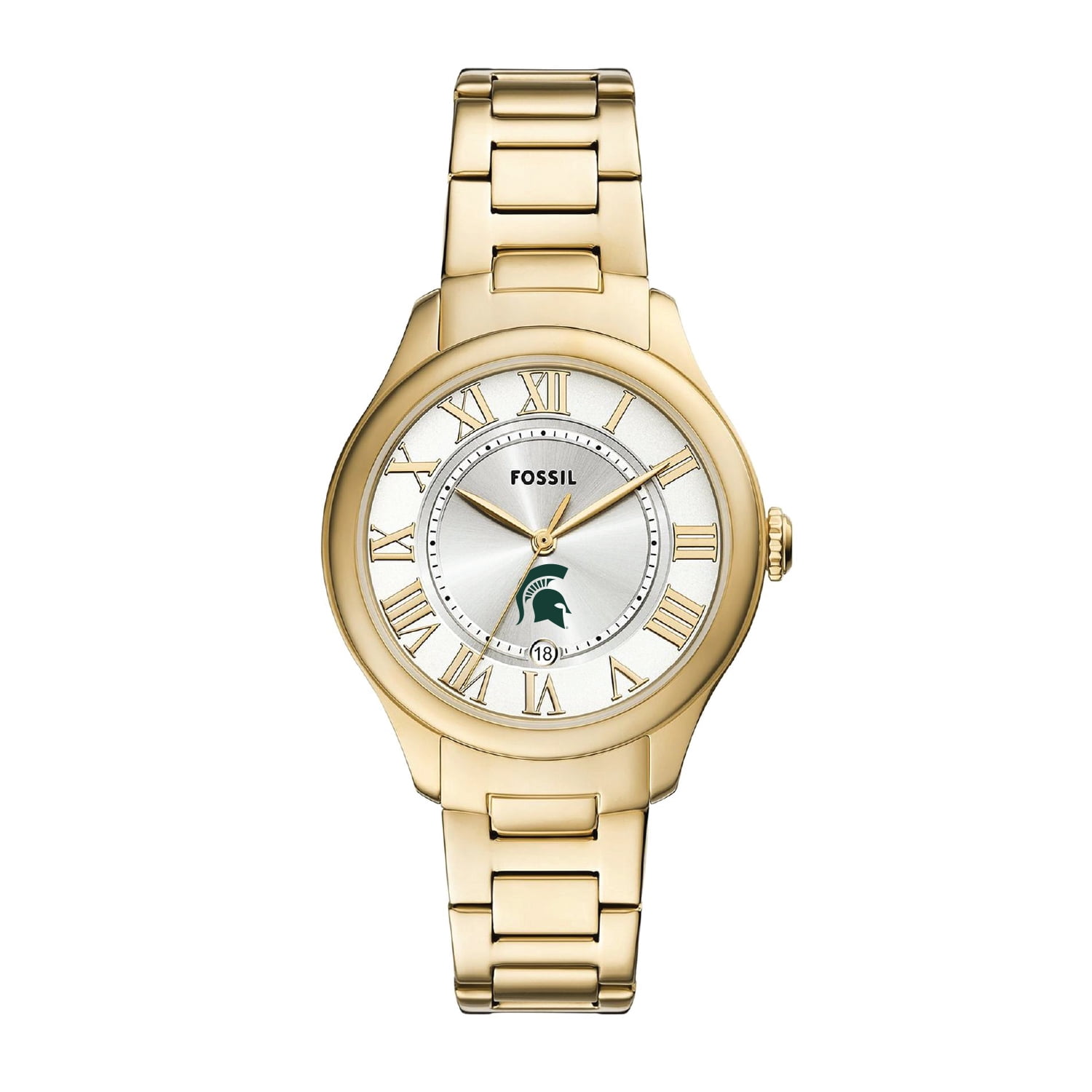 Michigan State Spartans NCAA Stainless-Steel Bracelet Watch by Fossil !!NEW!! Michigan State Spartans Premium Leather Watchband for  main image 2