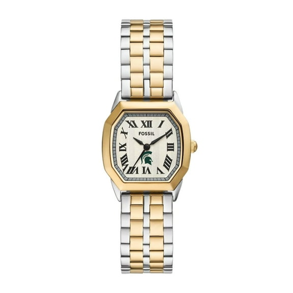Fossil  Michigan State Spartans Harlow Three-Hand Two-Tone Stainless Steel Watch