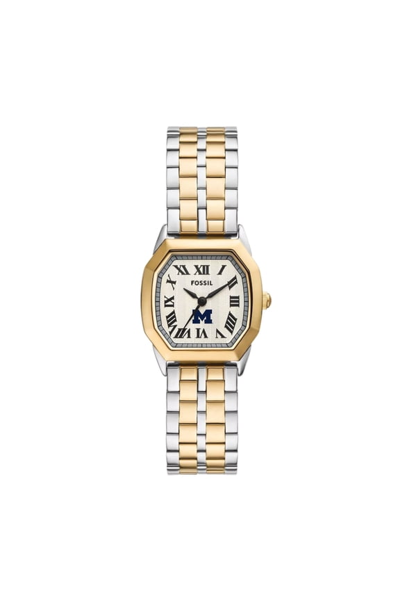 Michigan Wolverines Harlow Three-Hand Two-Tone Stainless Steel Watch