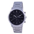 thumbnail image 1 of Fossil FS5847 Mens Minimalist Chronograph Dial Stainless Steel Quartz Watch, Black, 1 of 4