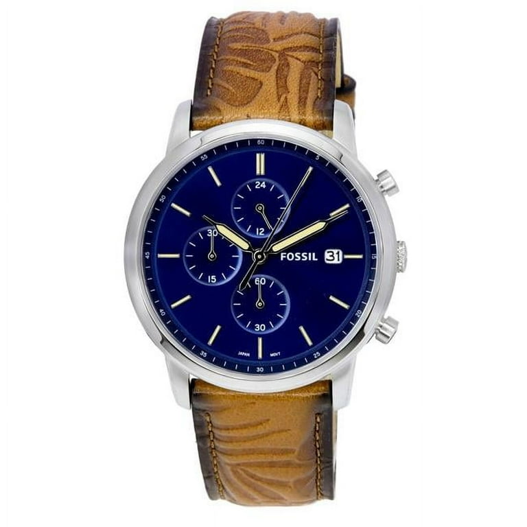 Fossil Minimalist Chronograph Blue Dial Quartz FS5928 Men s Watch Walmart