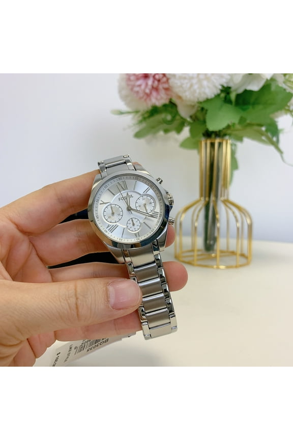Modern Courier Chronograph Quartz Silver Dial Ladies Watch BQ3035