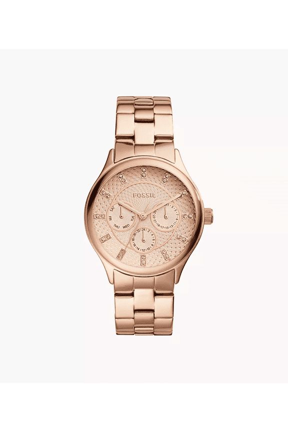 Modern Sophisticate Multifunction Rose Gold-Tone Stainless Steel Watch