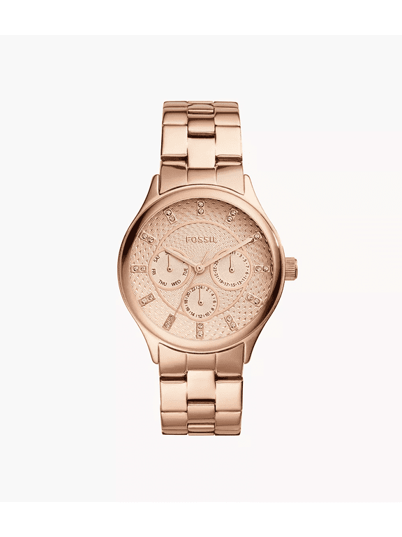 Modern Sophisticate Multifunction Rose Gold-Tone Stainless Steel Watch