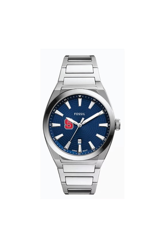 NC State Wolfpack Everett Three-Hand Date Stainless Steel Watch