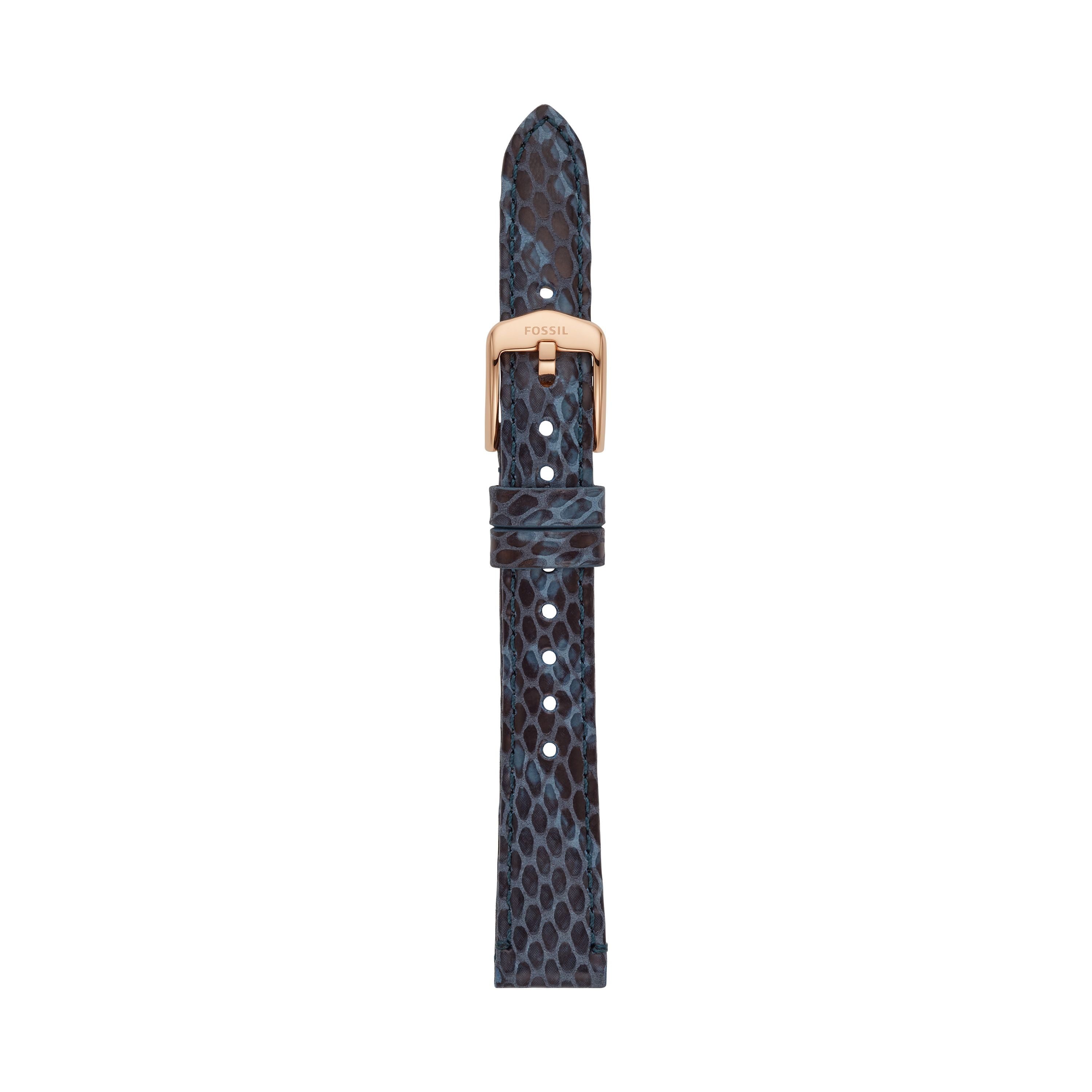 Fossil Brandclub Fossil Navy Leather Watch Strap 14mm