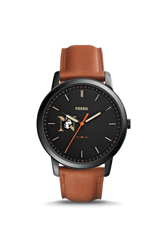 Northeastern Huskies The Minimalist Slim Light Brown Leather Watch