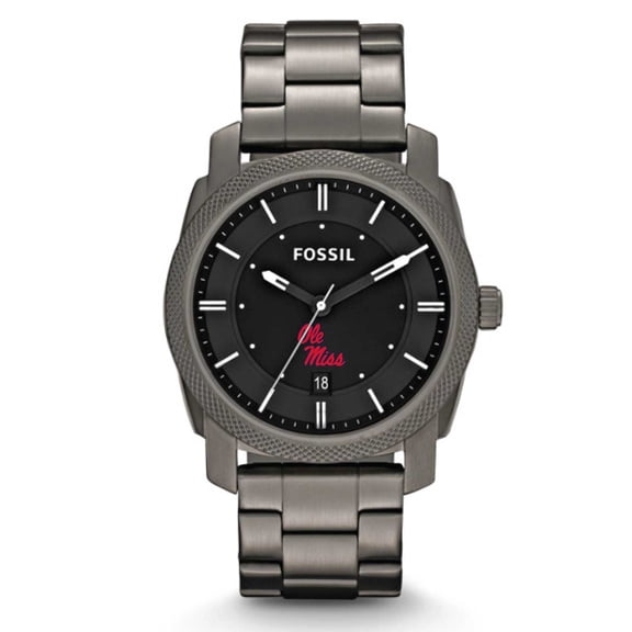 Fossil Ole Miss Rebels Machine Smoke Stainless Steel Watch